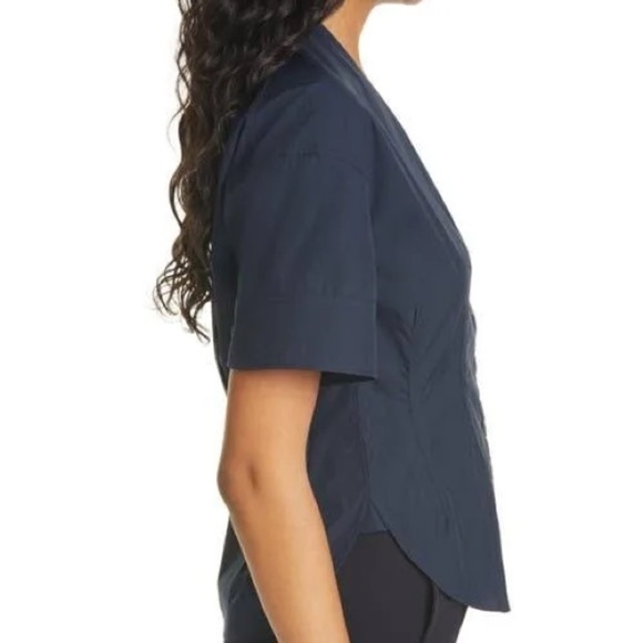 Rag & Bone Victorine Short Sleeve Button Front Shirt Night Blue - Picture 6 of 12